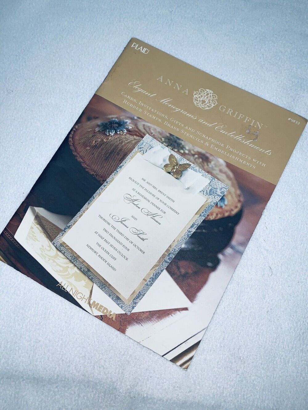 Anna Griffin Elegant Monogram & Embellishments Book 9833 Paper Crafting OOP